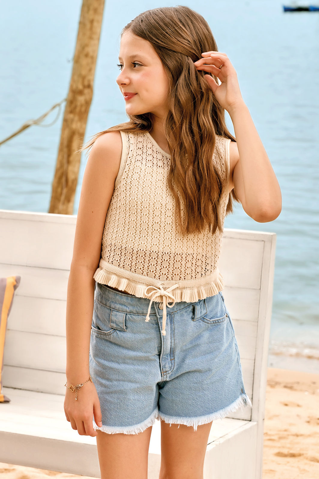 Shorts em jeans 94388 Vic Teen Menina Shorts em jeans 94388 Vic Teen Menina