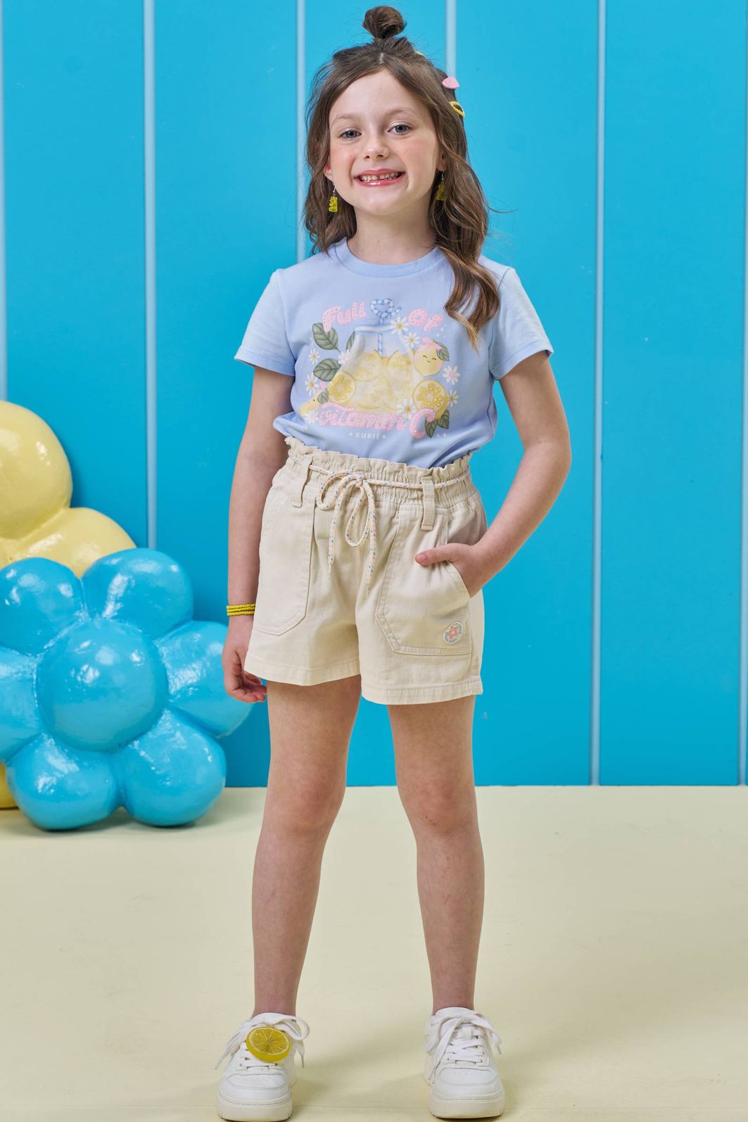 Shorts em sarja com elastano 94823 Kukiê Infantil Menina Shorts em sarja com elastano 94823 Kukiê Infantil Menina