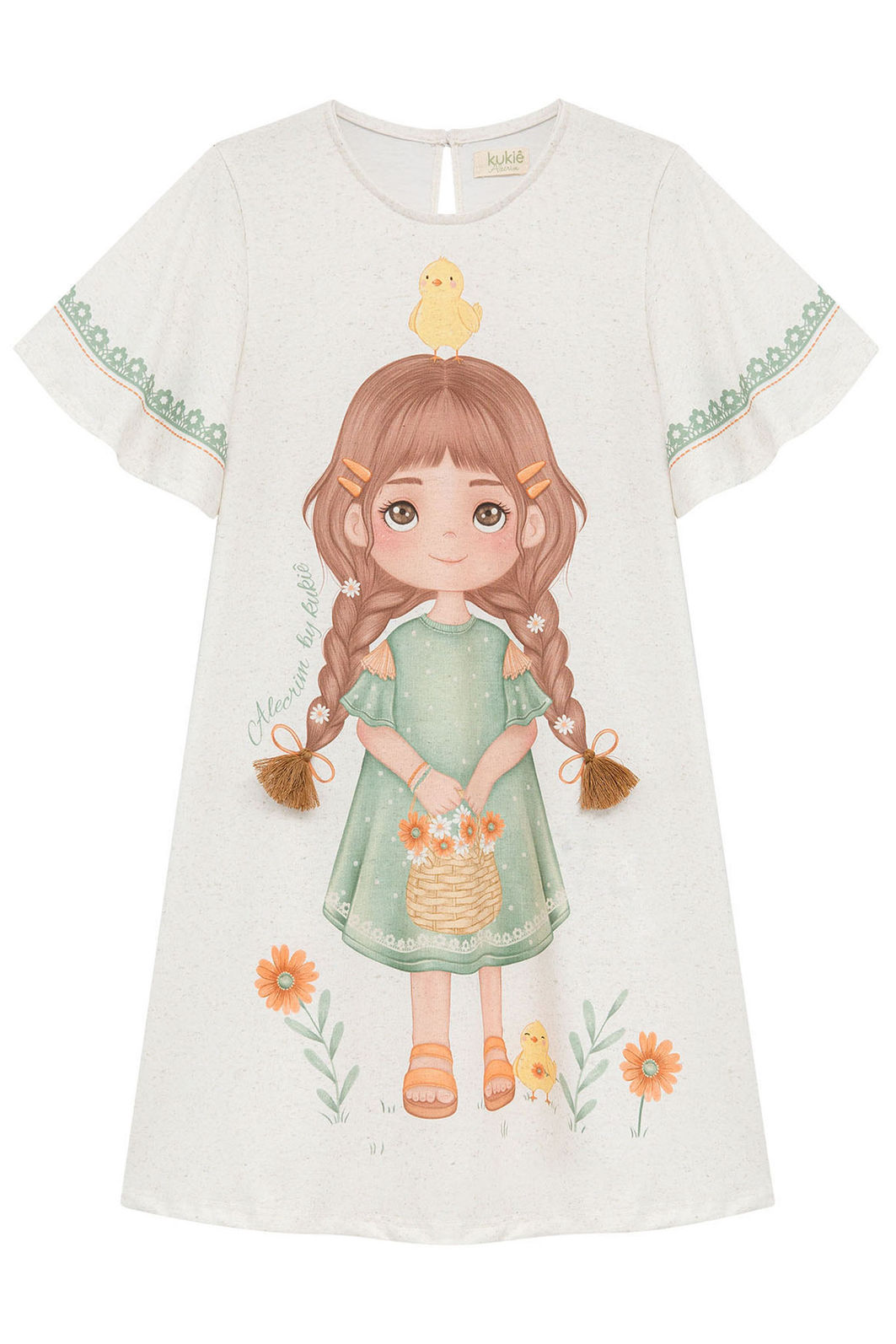 Vestido em malha fresh 94256 Kukiê Infantil Menina Vestido em malha fresh 94256 Kukiê Infantil Menina