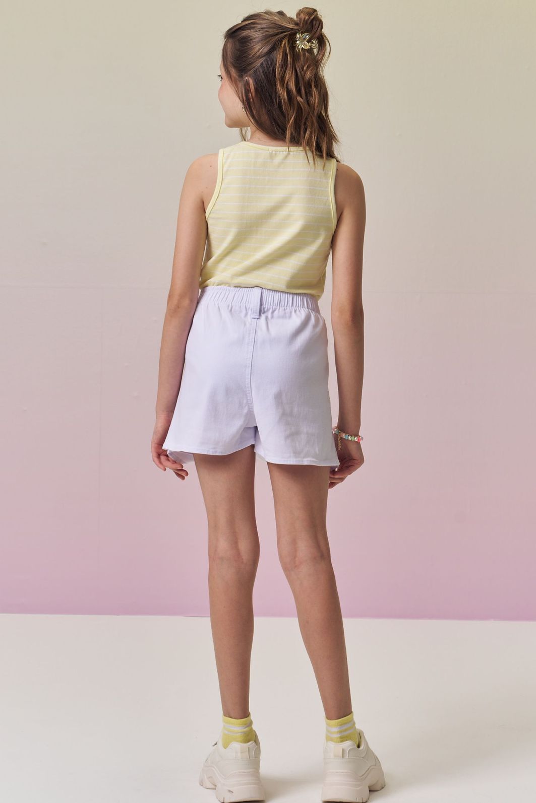 Conjunto de regata em cotton e short saia em sarja com elastano 96856 Vic Teen Menina Conjunto de regata em cotton e short saia em sarja com elastano 96856 Vic Teen Menina