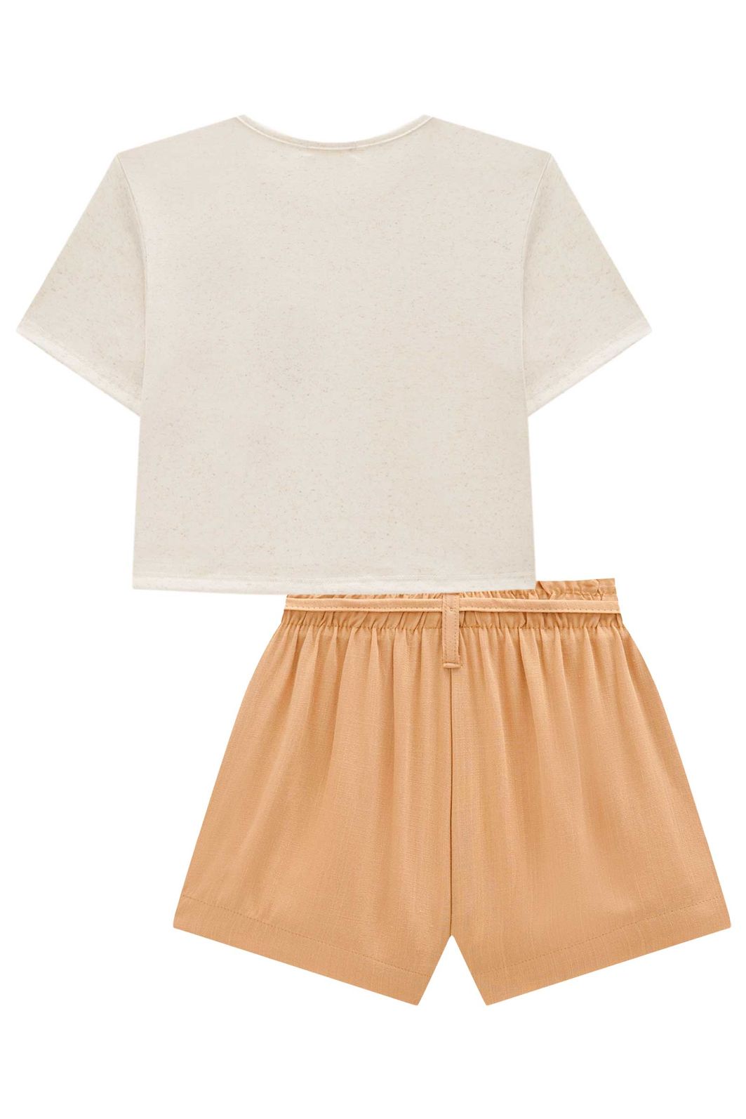 Conjunto de blusa over em malha fresh com shorts em viscose 98117 Infanti Infantil Menina