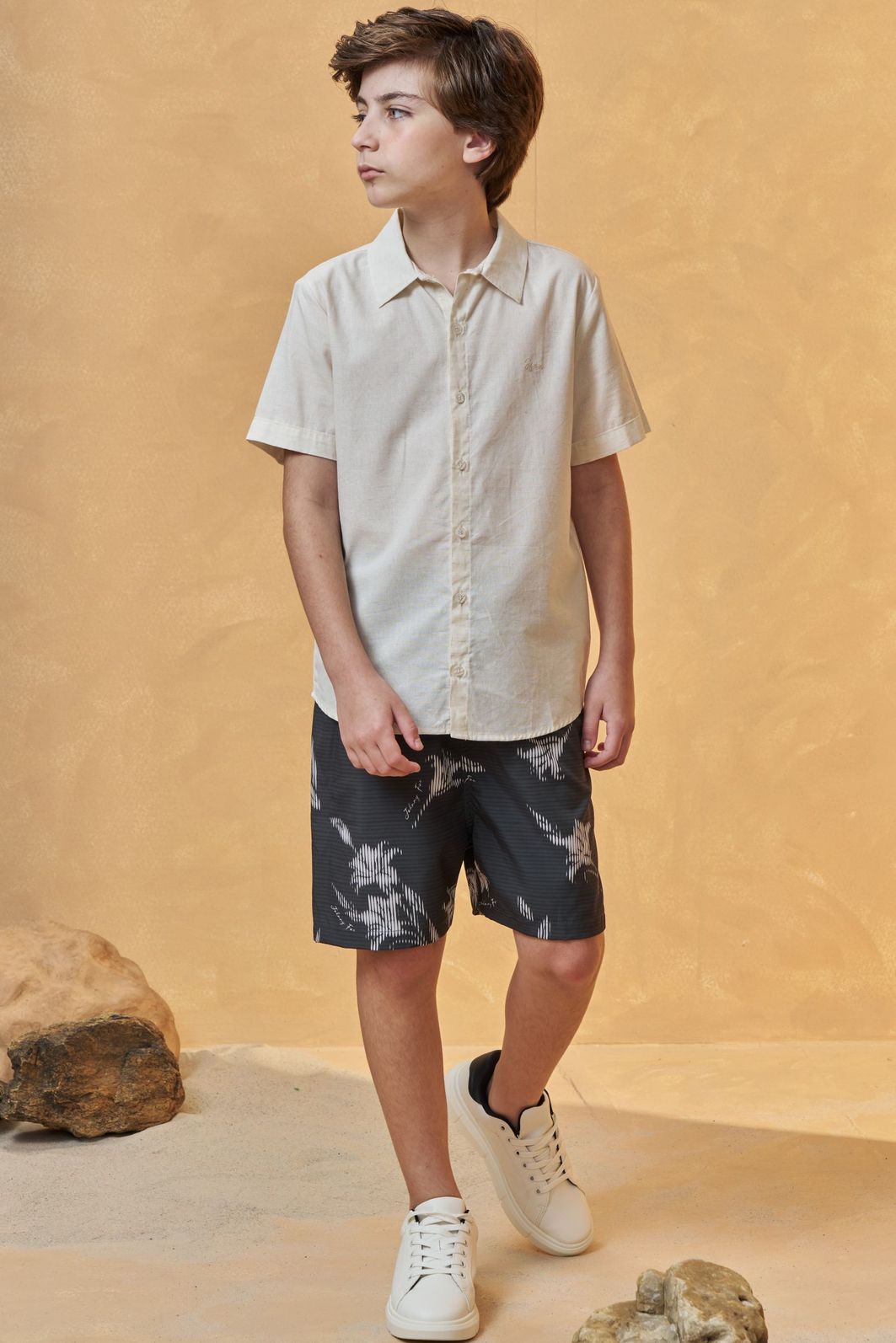 Camisa em linho deluxe 95114 Johnny Fox Teen Menino Camisa em linho deluxe 95114 Johnny Fox Teen Menino