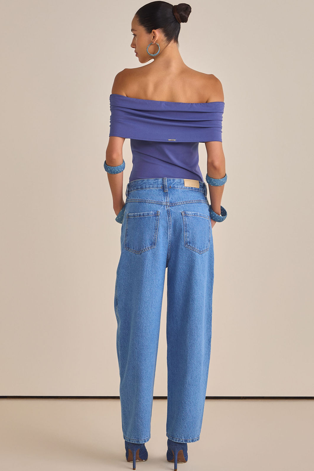 Calça ballon em denim 89294 Linzzi Calça ballon em denim 89294 Linzzi