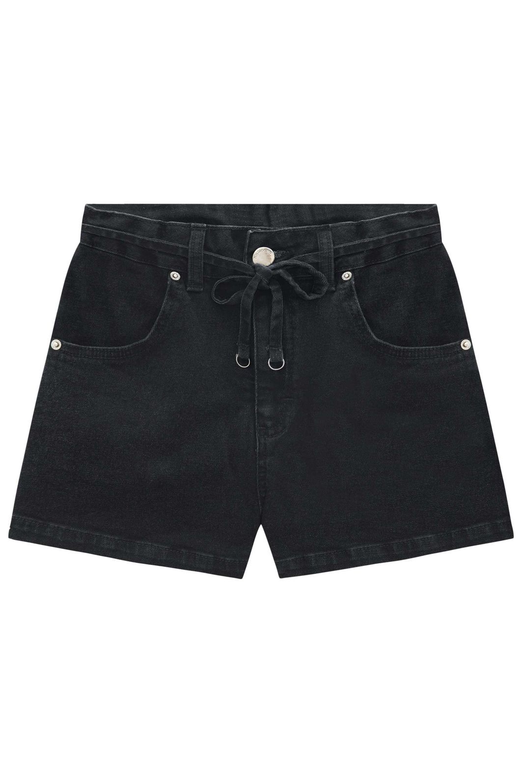 Shorts em jeans black com elastano 95609 Vic Teen Menina Shorts em jeans black com elastano 95609 Vic Teen Menina