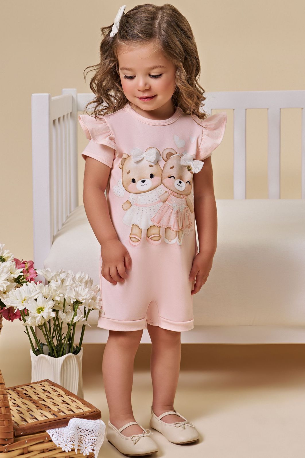Macacão em cotton 96906 Infanti Bebê Menina Macacão em cotton 96906 Infanti Bebê Menina