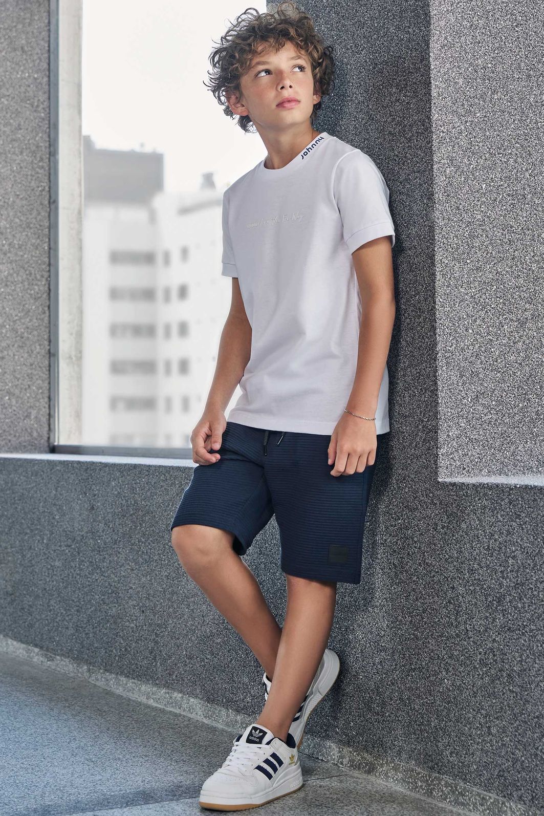 Bermuda em moletom relevo 97863 Johnny Fox Teen Menino Bermuda em moletom relevo 97863 Johnny Fox Teen Menino
