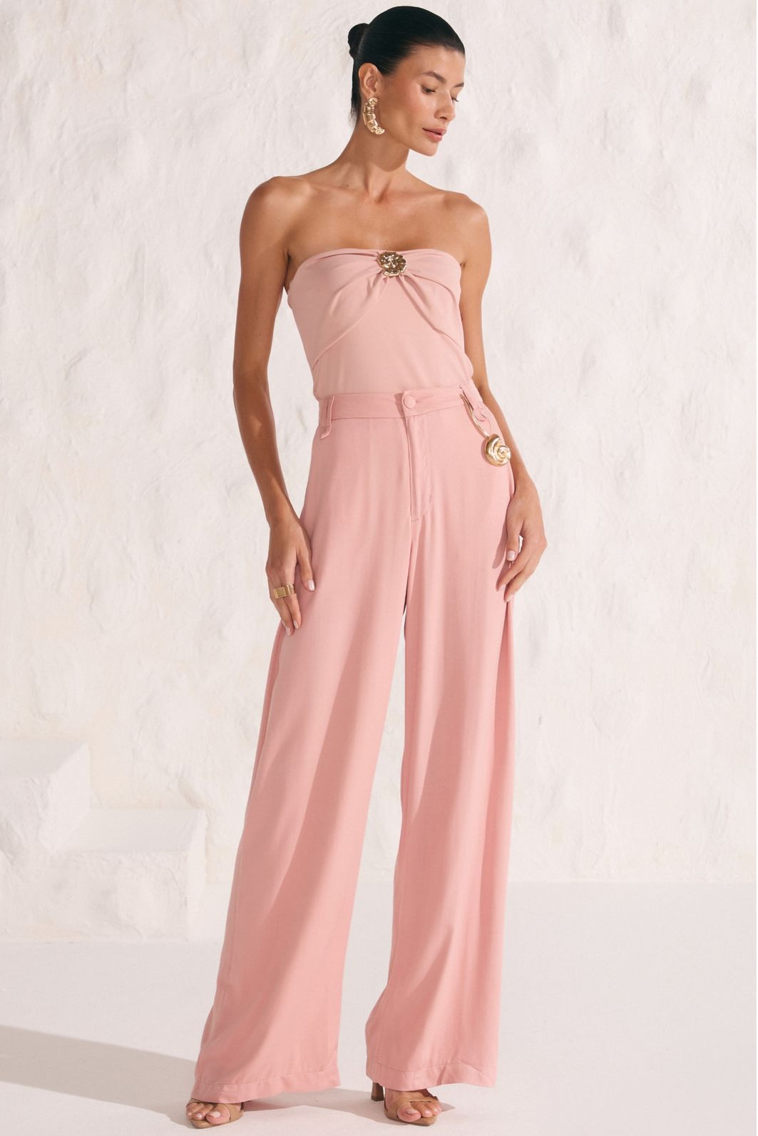 Calça reta em blend de viscose 88314 Linzzi Calça reta em blend de viscose 88314 Linzzi