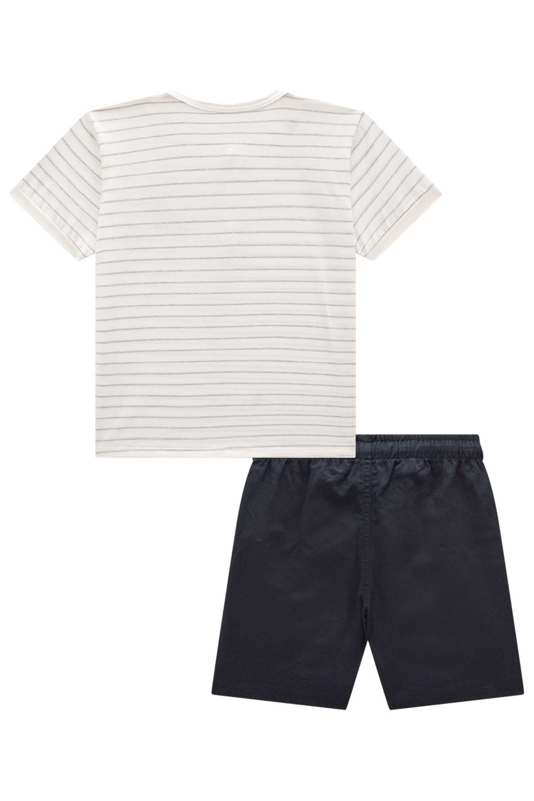 Conjunto de camiseta em malha pontilhada e bermuda em linho santorine com elastano 95766 Johnny Fox Teen Menino