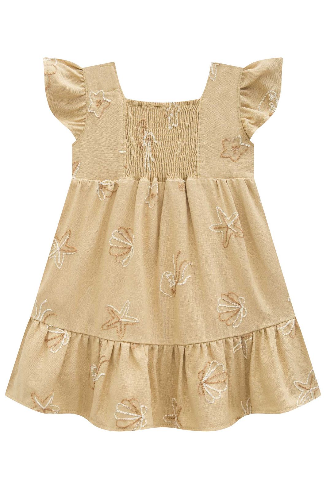 Vestido em blend de linho bordado 96175 Infanti Infantil Menina Vestido em blend de linho bordado 96175 Infanti Infantil Menina