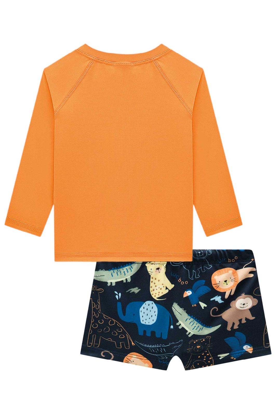 Conjunto de camiseta e sunga em malha UV dry com proteção UV 50+ 92882 LucBoo Bebê Menino Conjunto de camiseta e sunga em malha UV dry com proteção UV 50+ 92882 LucBoo Bebê Menino