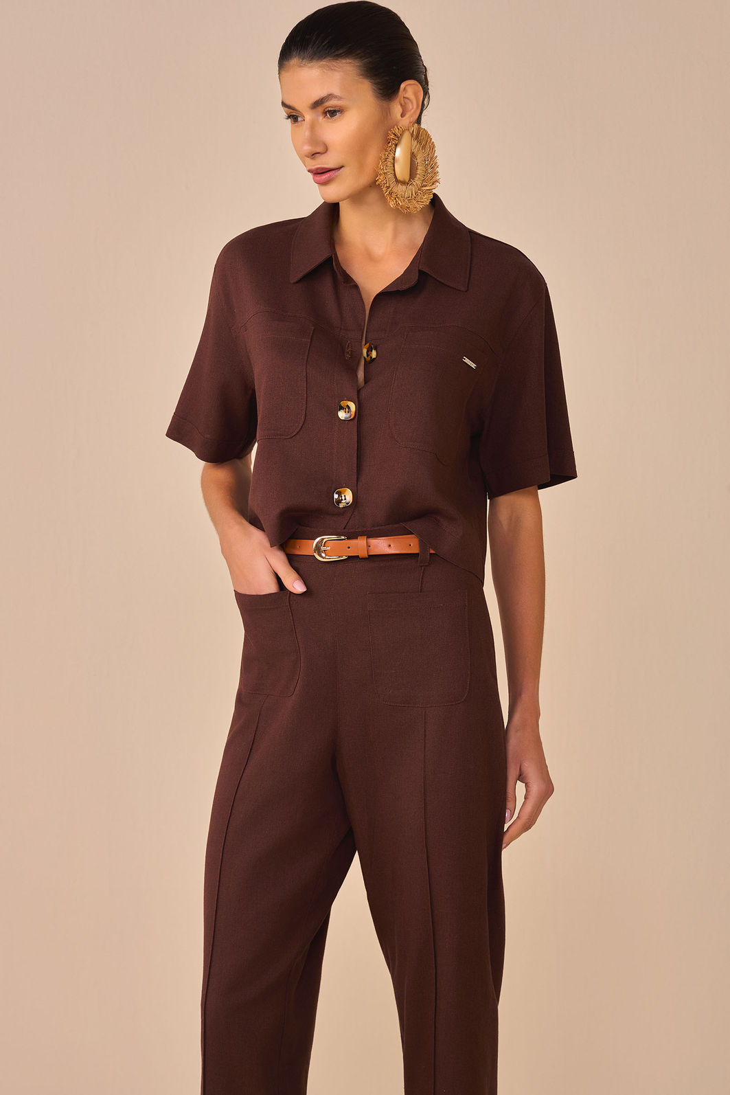 Camisa em blend de linho 95632 Linzzi Camisa em blend de linho 95632 Linzzi
