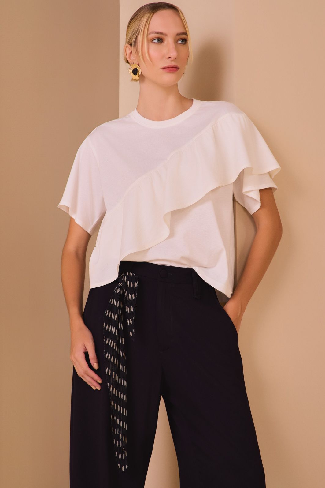Blusa em malha de algodão premium 97871 Linzzi Blusa em malha de algodão premium 97871 Linzzi