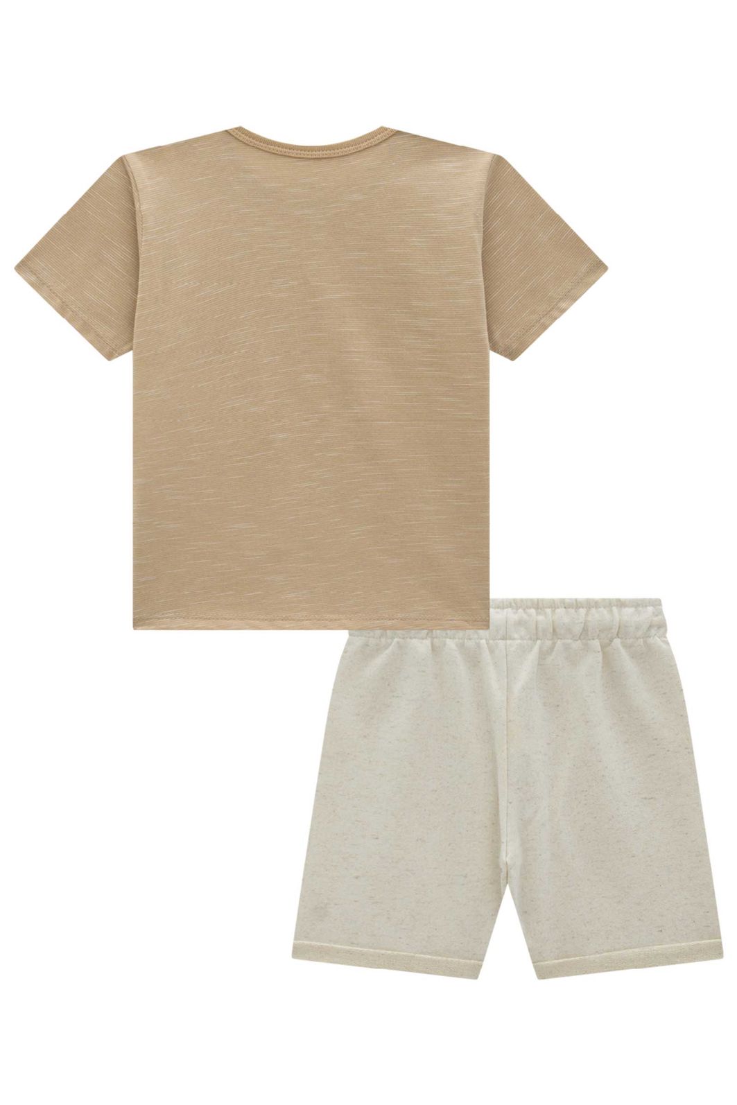 Conjunto de camiseta em malha mesclada e bermuda em moletom linho sem pelúcia 95167 Johnny Fox Teen Menino Conjunto de camiseta em malha mesclada e bermuda em moletom linho sem pelúcia 95167 Johnny Fox Teen Menino