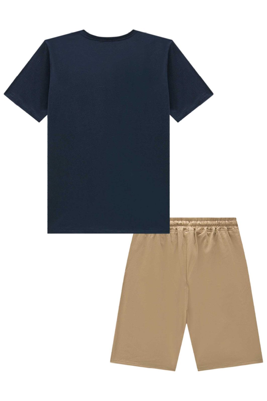 Conjunto de camiseta em meia malha e bermuda em sarja girassol com elastano 96857 Johnny Fox Teen Menino Conjunto de camiseta em meia malha e bermuda em sarja girassol com elastano 96857 Johnny Fox Teen Menino