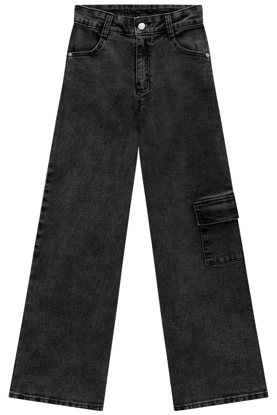 Calça wide leg em jeans com elastano 87510 Vic Teen Menina Calça wide leg em jeans com elastano 87510 Vic Teen Menina