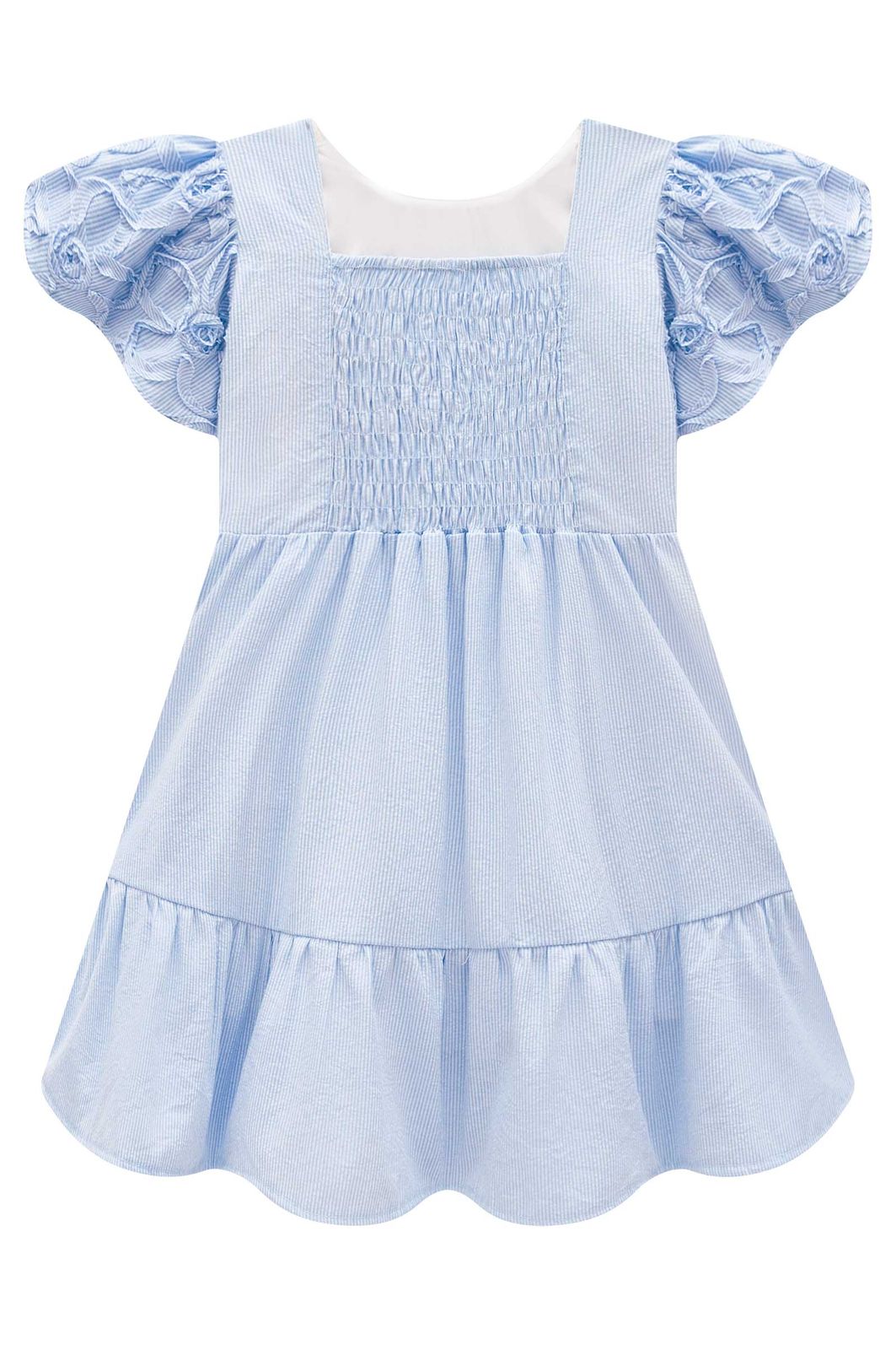 Vestido em tricoline listrado 3D floral 96892 Infanti Infantil Menina Vestido em tricoline listrado 3D floral 96892 Infanti Infantil Menina