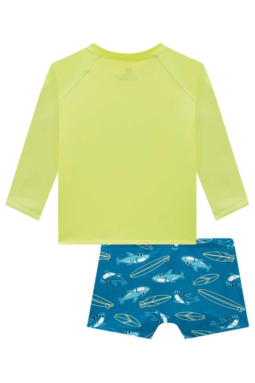 Conjunto de camiseta e sunga em malha uv dry com proteção UV50+ 99571 Johnny Fox Teen Menino Conjunto de camiseta e sunga em malha uv dry com proteção UV50+ 99571 Johnny Fox Teen Menino