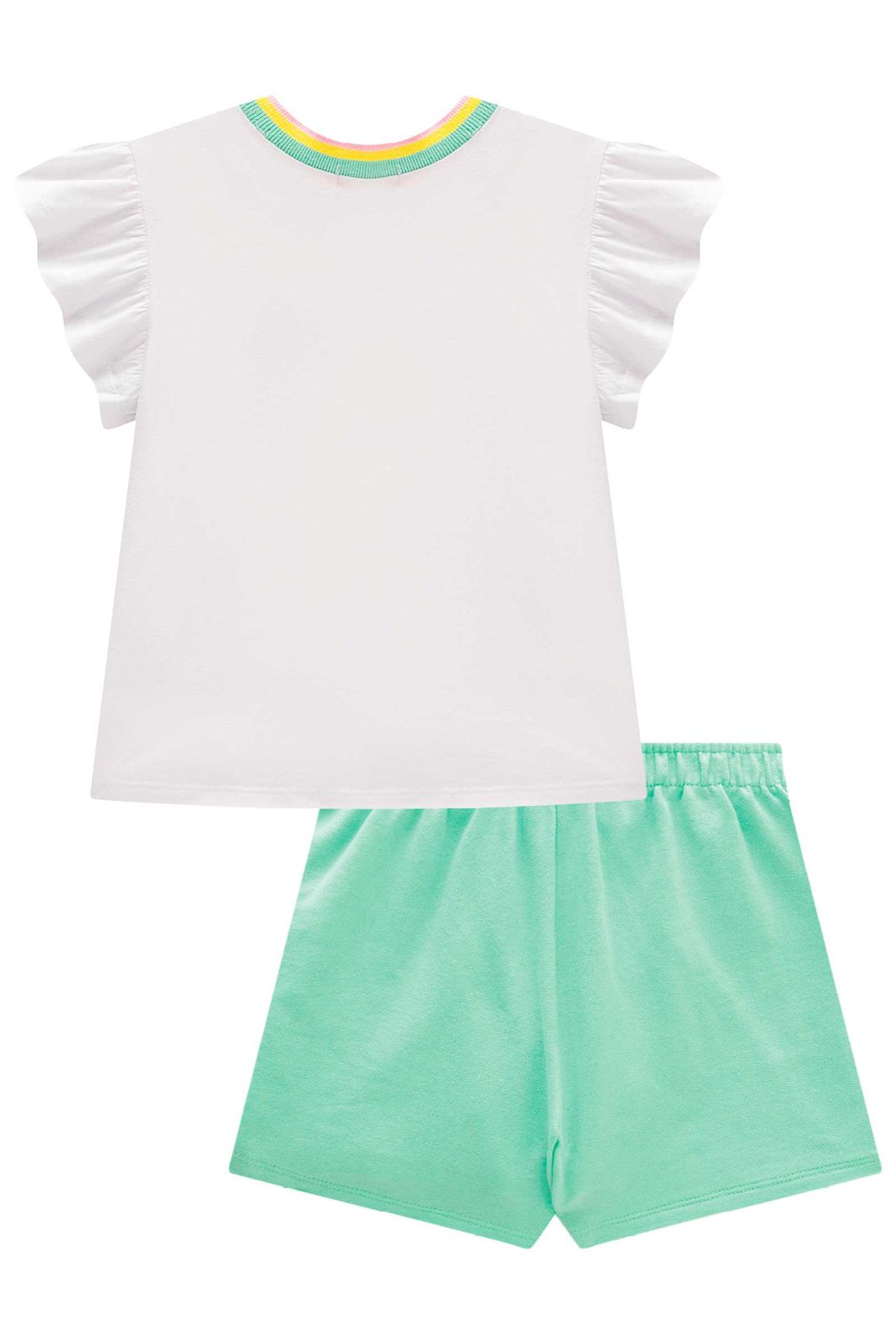 Conjunto de blusa em meia malha e short saia em moletom sem pelúcia 99643 Kukiê Infantil Menina Conjunto de blusa em meia malha e short saia em moletom sem pelúcia 99643 Kukiê Infantil Menina