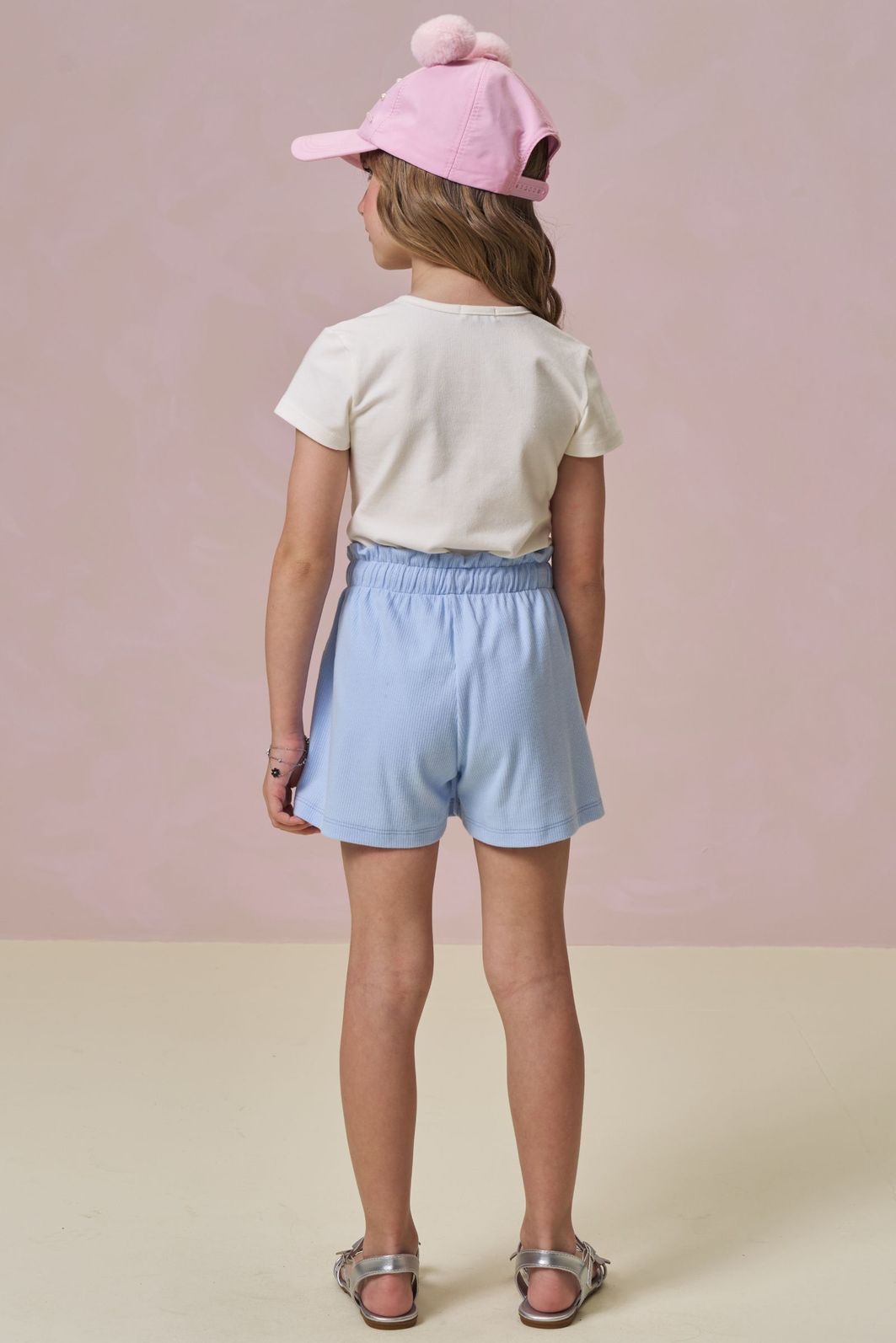 Conjunto de blusa em cotton e shorts saia em canelado liz 96274 Infanti Infantil Menina Conjunto de blusa em cotton e shorts saia em canelado liz 96274 Infanti Infantil Menina