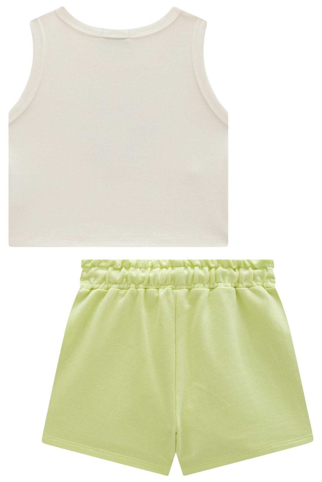 Conjunto de regata em canelado liz e short saia em moletom sem pelúcia 98379 Infanti Infantil Menina