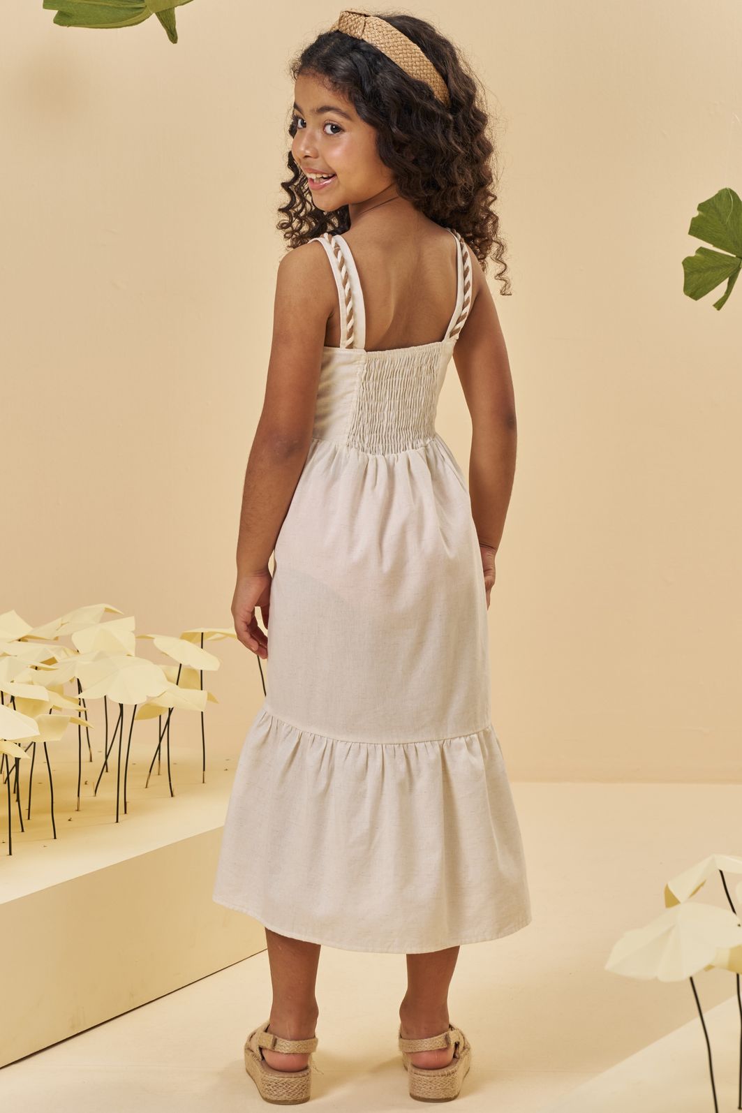 Vestido midi em linho deluxe 94261 Kukiê Infantil Menina Vestido midi em linho deluxe 94261 Kukiê Infantil Menina