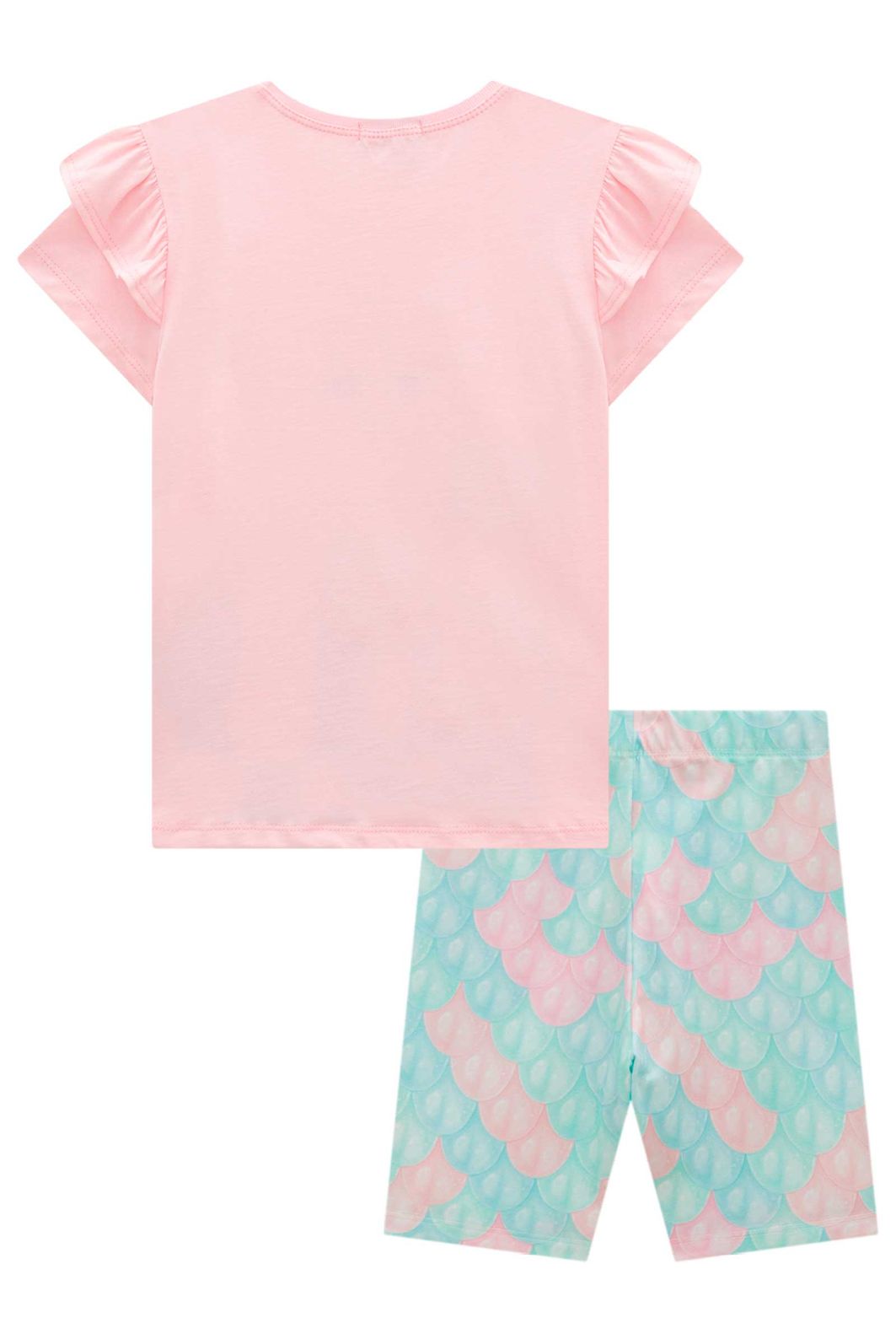 Conjunto de blusa em meia malha e bermuda biker em malha power 98700 Infanti Infantil Menina Conjunto de blusa em meia malha e bermuda biker em malha power 98700 Infanti Infantil Menina