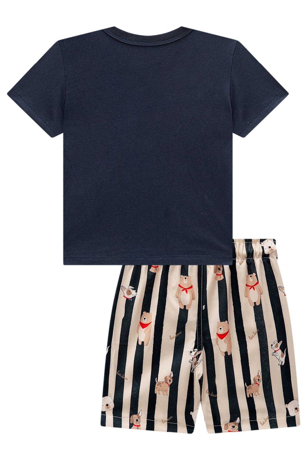 Conjunto de camiseta em meia malha e bermuda em nylon ergonomic com elastano 97910 LucBoo Infantil Menino Conjunto de camiseta em meia malha e bermuda em nylon ergonomic com elastano 97910 LucBoo Infantil Menino