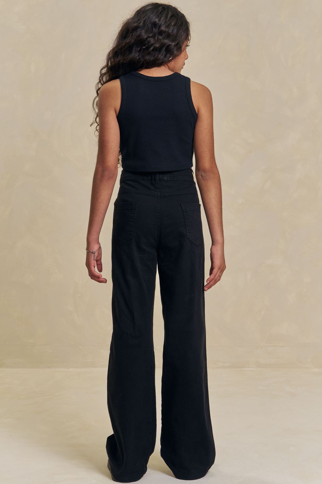 Calça wide leg em sarja com elastano 94409 Lilimoon Teen Menina Calça wide leg em sarja com elastano 94409 Lilimoon Teen Menina