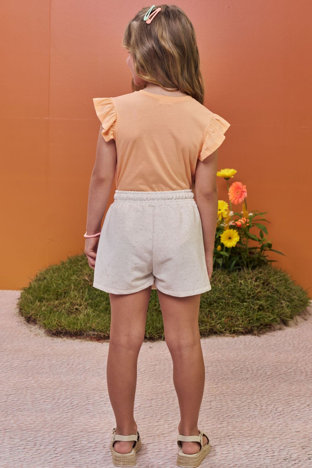 Conjunto de blusa em meia malha e short saia em moletom sem pelúcia 98001 Kukiê Infantil Menina Conjunto de blusa em meia malha e short saia em moletom sem pelúcia 98001 Kukiê Infantil Menina