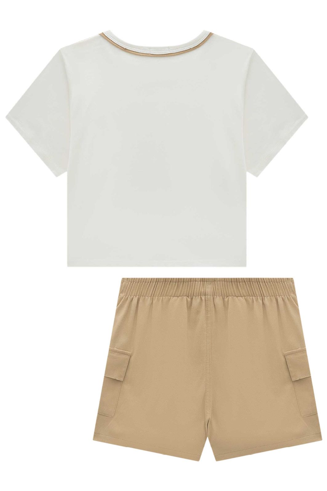 Conjunto de blusa em meia malha e shorts em sarja com elastano 95924 Vic Teen Menina Conjunto de blusa em meia malha e shorts em sarja com elastano 95924 Vic Teen Menina