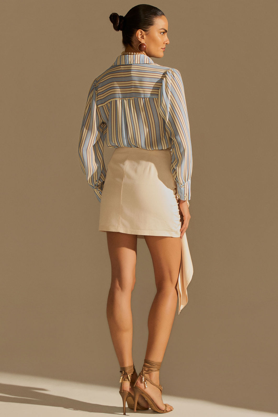 Camisa listrada em chiffon 96824 Linzzi Camisa listrada em chiffon 96824 Linzzi