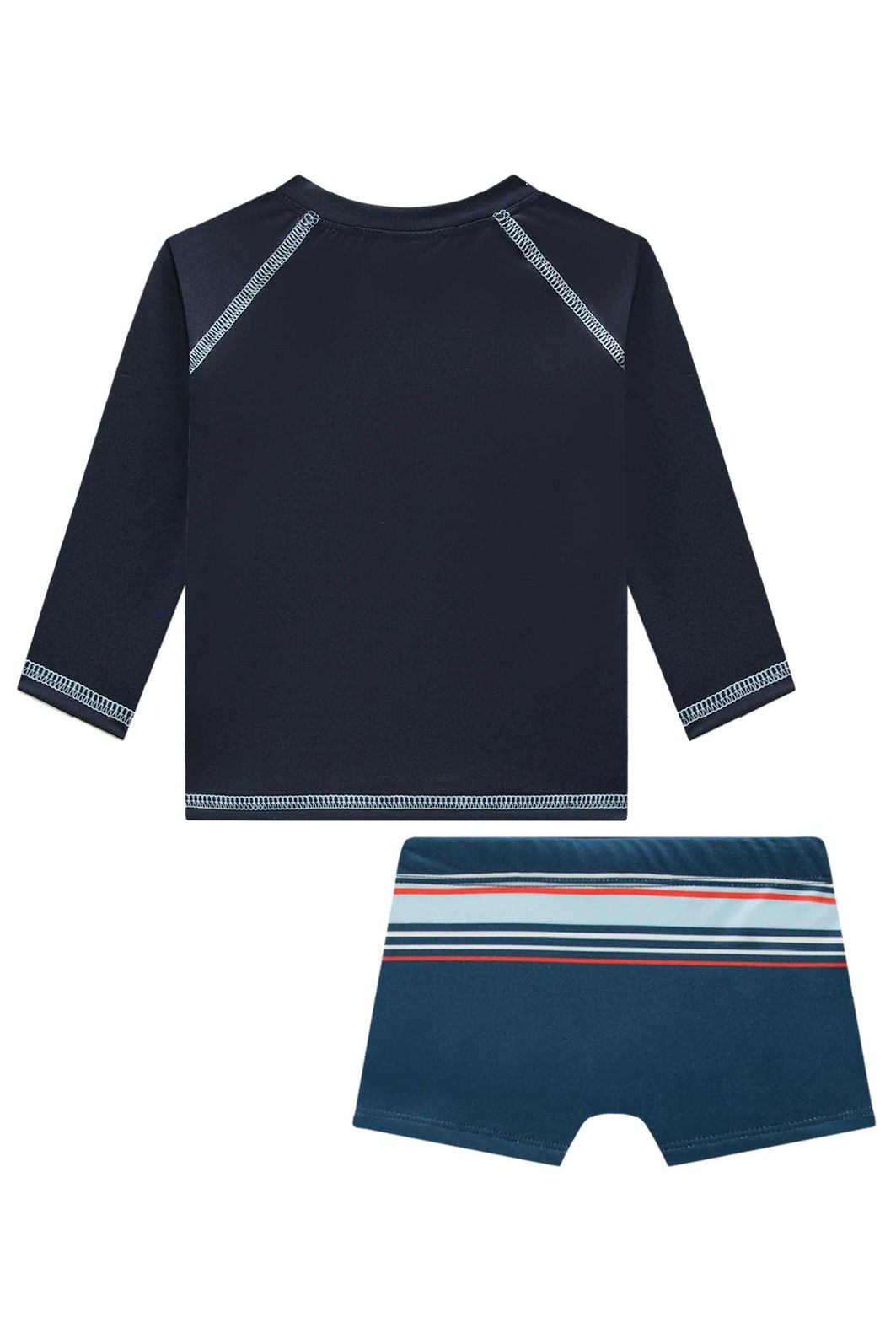 Conjunto de camiseta e sunga em malha UV dry com proteção UV50+ 96066 LucBoo Bebê Menino Conjunto de camiseta e sunga em malha UV dry com proteção UV50+ 96066 LucBoo Bebê Menino