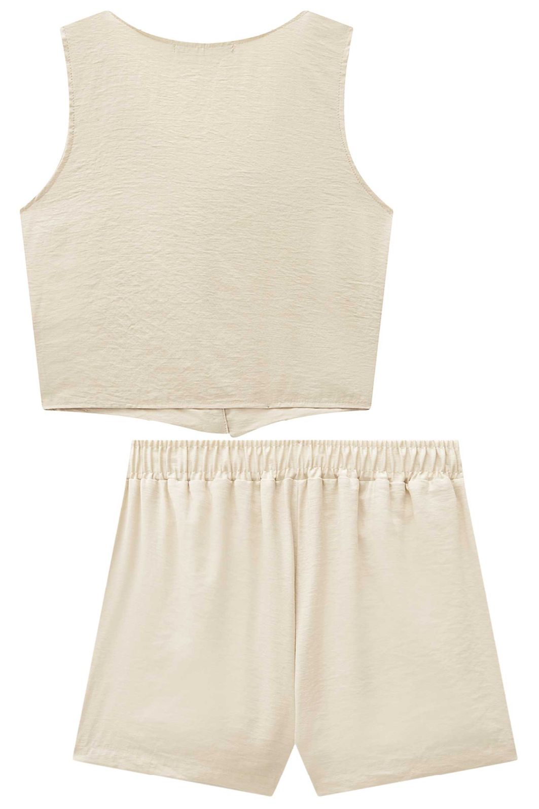 Conjunto de colete e shorts em tecido plano viscose sense 98581 Lilimoon Teen Menina