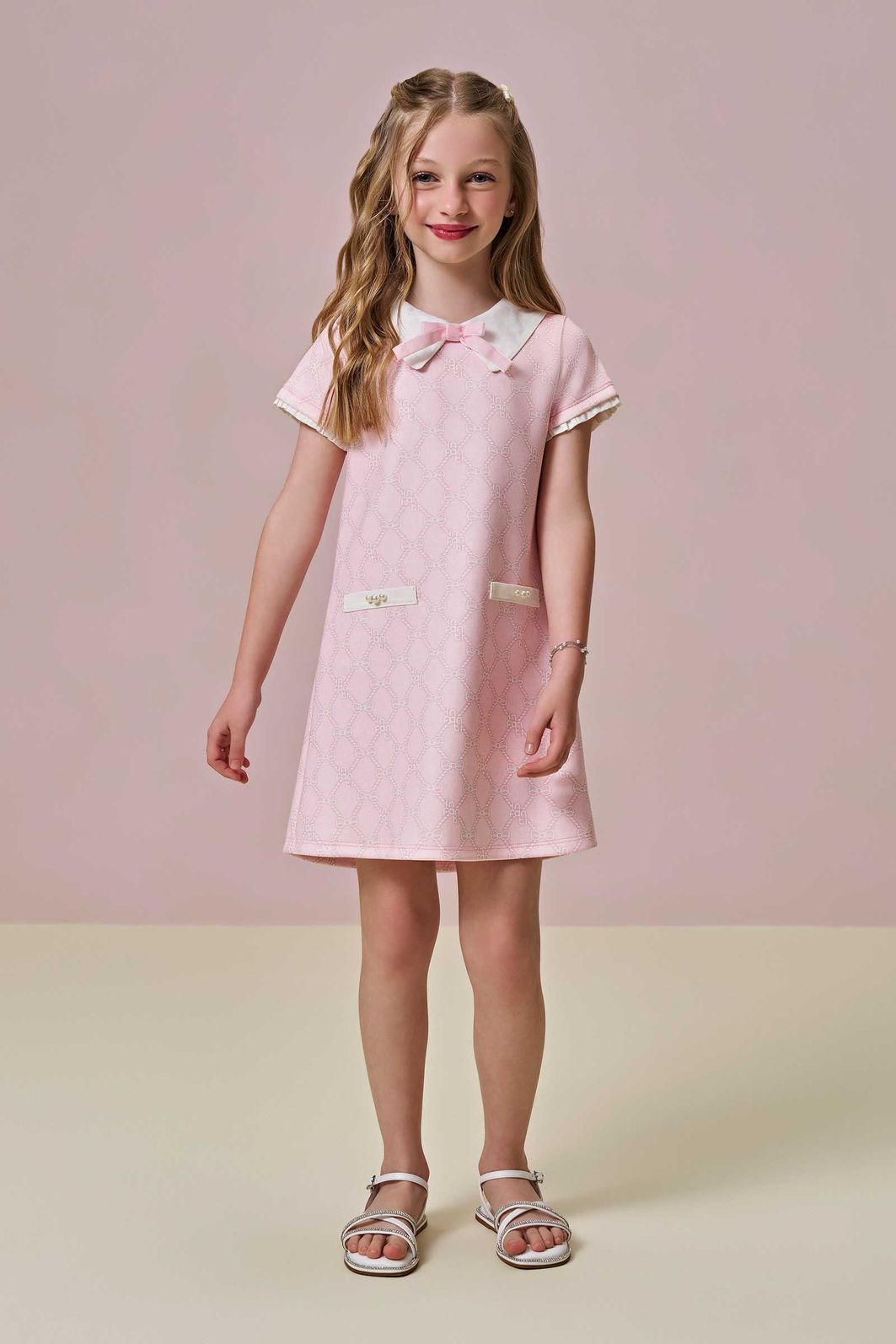 Vestido em fly tech 97168 Infanti Infantil Menina Vestido em fly tech 97168 Infanti Infantil Menina
