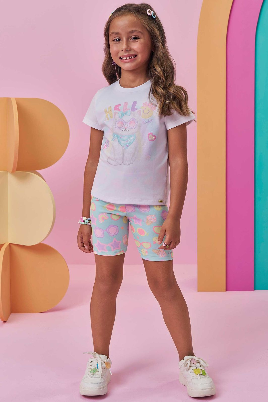 Bermuda biker em molecotton 98733 Kukiê Infantil Menina Bermuda biker em molecotton 98733 Kukiê Infantil Menina