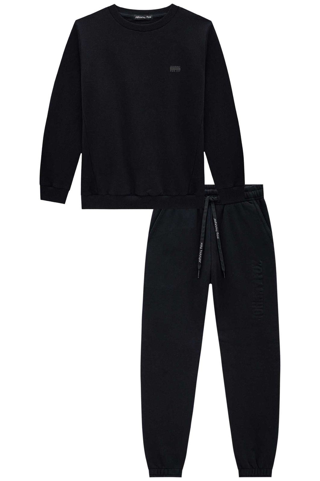 Conjunto de blusão e calça jogger em moletom com pelúcia 90464 Johnny Fox Teen Menino Conjunto de blusão e calça jogger em moletom com pelúcia 90464 Johnny Fox Teen Menino