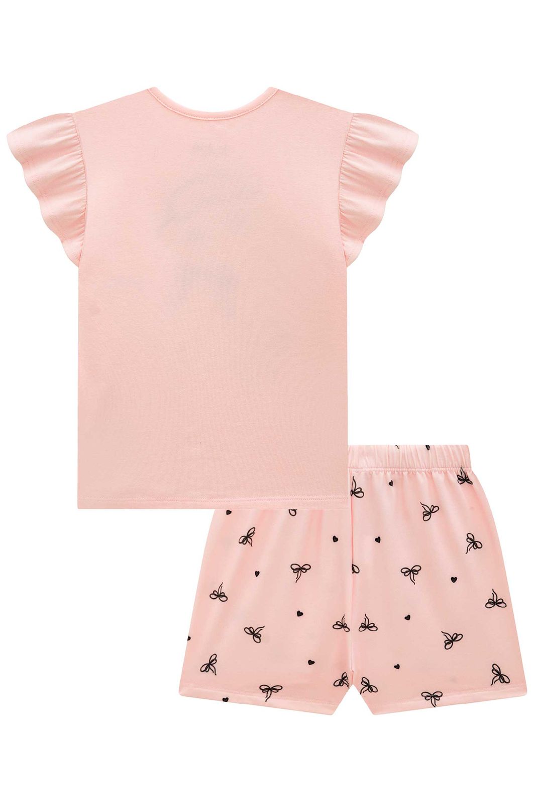 Conjunto de pijama de blusa em cotton e shorts em malha comfy 99711 Kukiê Infantil Menina Conjunto de pijama de blusa em cotton e shorts em malha comfy 99711 Kukiê Infantil Menina