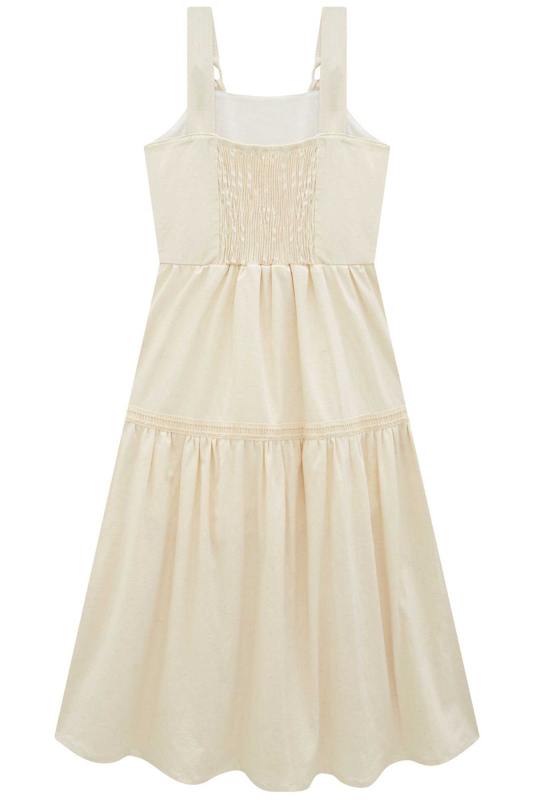 Vestido midi em linho com elastano 94427 Vic Teen Menina Vestido midi em linho com elastano 94427 Vic Teen Menina