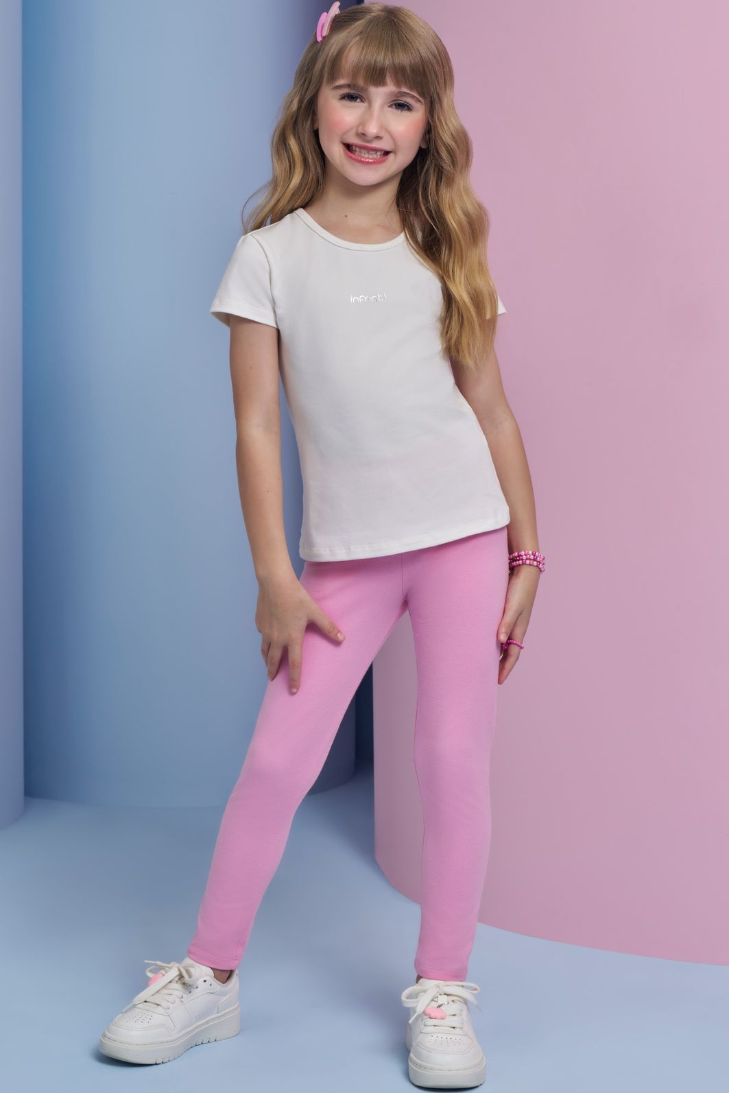 Calça legging em cotton 94373 Infanti Infantil Menina Calça legging em cotton 94373 Infanti Infantil Menina