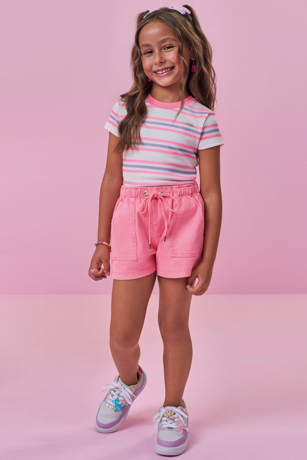 Shorts em sarja com elastano 98747 Kukiê Infantil Menina Shorts em sarja com elastano 98747 Kukiê Infantil Menina