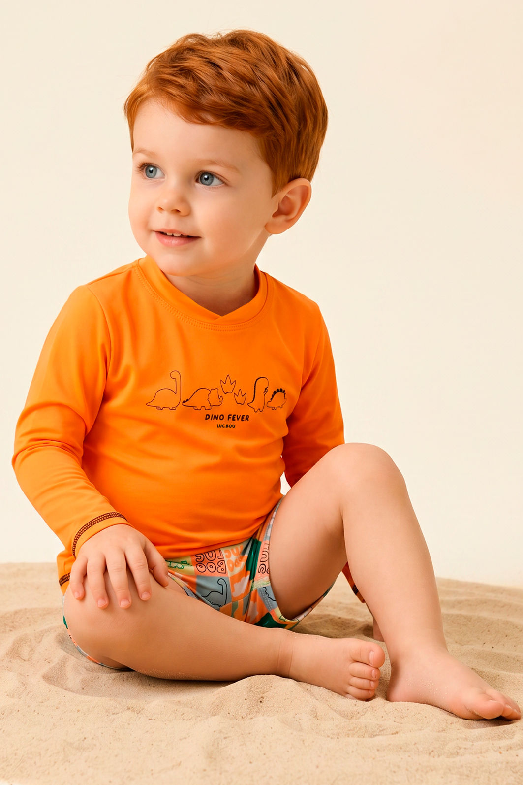 Conjunto de camiseta e sunga em malha UV dry com proteção UV 50+ 99277 LucBoo Infantil Menino Conjunto de camiseta e sunga em malha UV dry com proteção UV 50+ 99277 LucBoo Infantil Menino