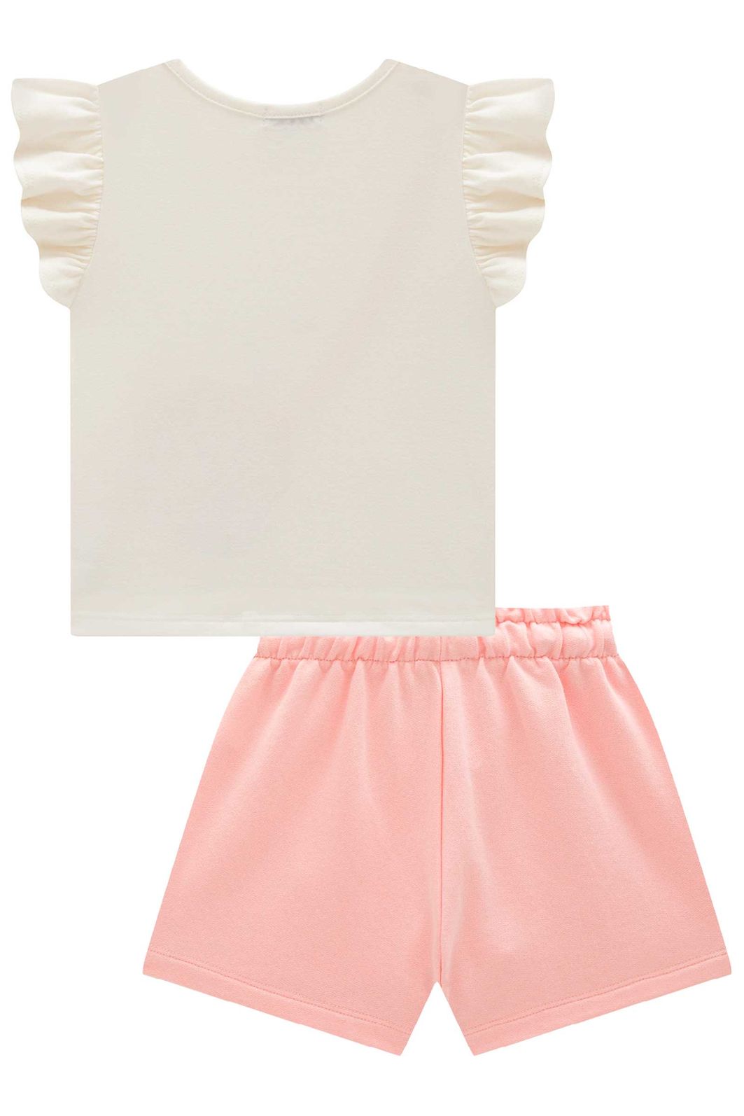 Conjunto de blusa em cotton com shorts em moletom sem pelúcia 99400 Infanti Infantil Menina Conjunto de blusa em cotton com shorts em moletom sem pelúcia 99400 Infanti Infantil Menina