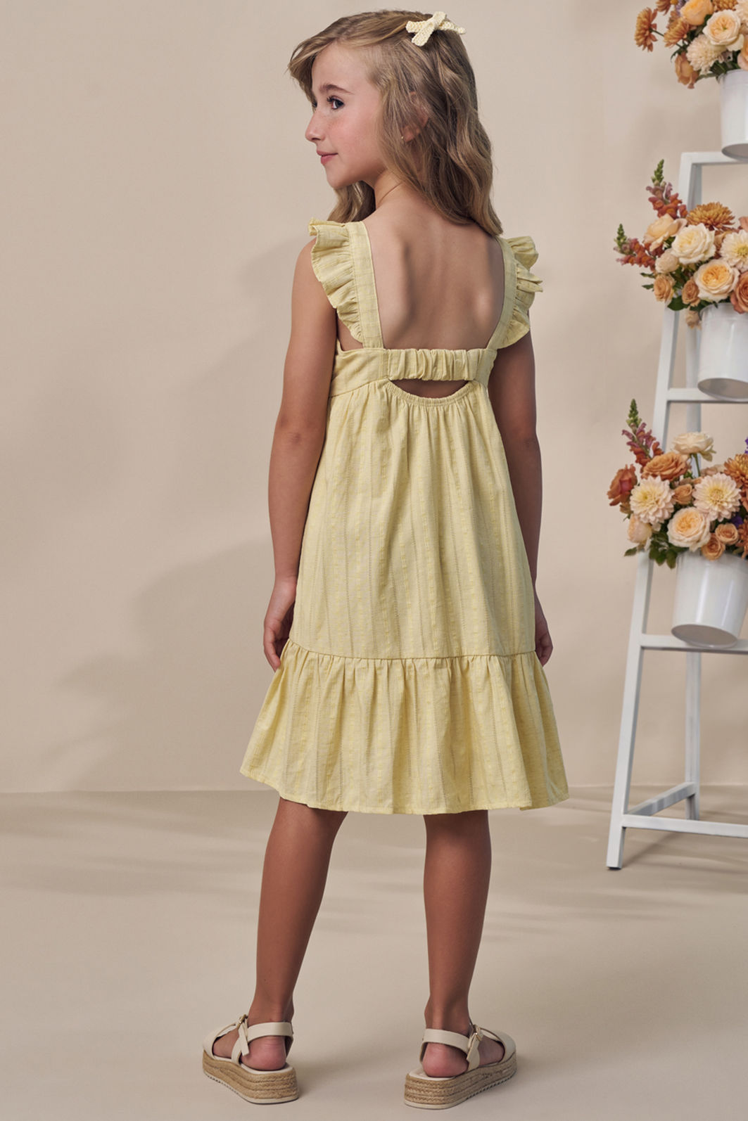 Vestido em blend de linho bordado 98108 Infanti Infantil Menina Vestido em blend de linho bordado 98108 Infanti Infantil Menina