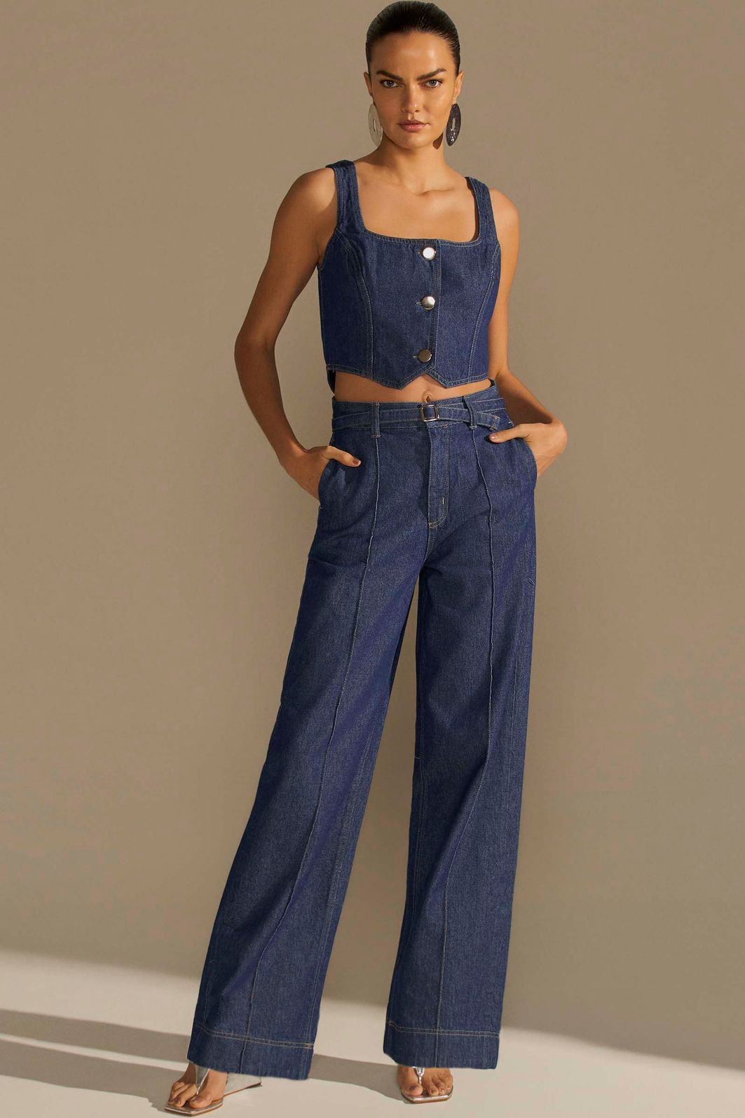 Calça reta em denim 94986 Linzzi Calça reta em denim 94986 Linzzi