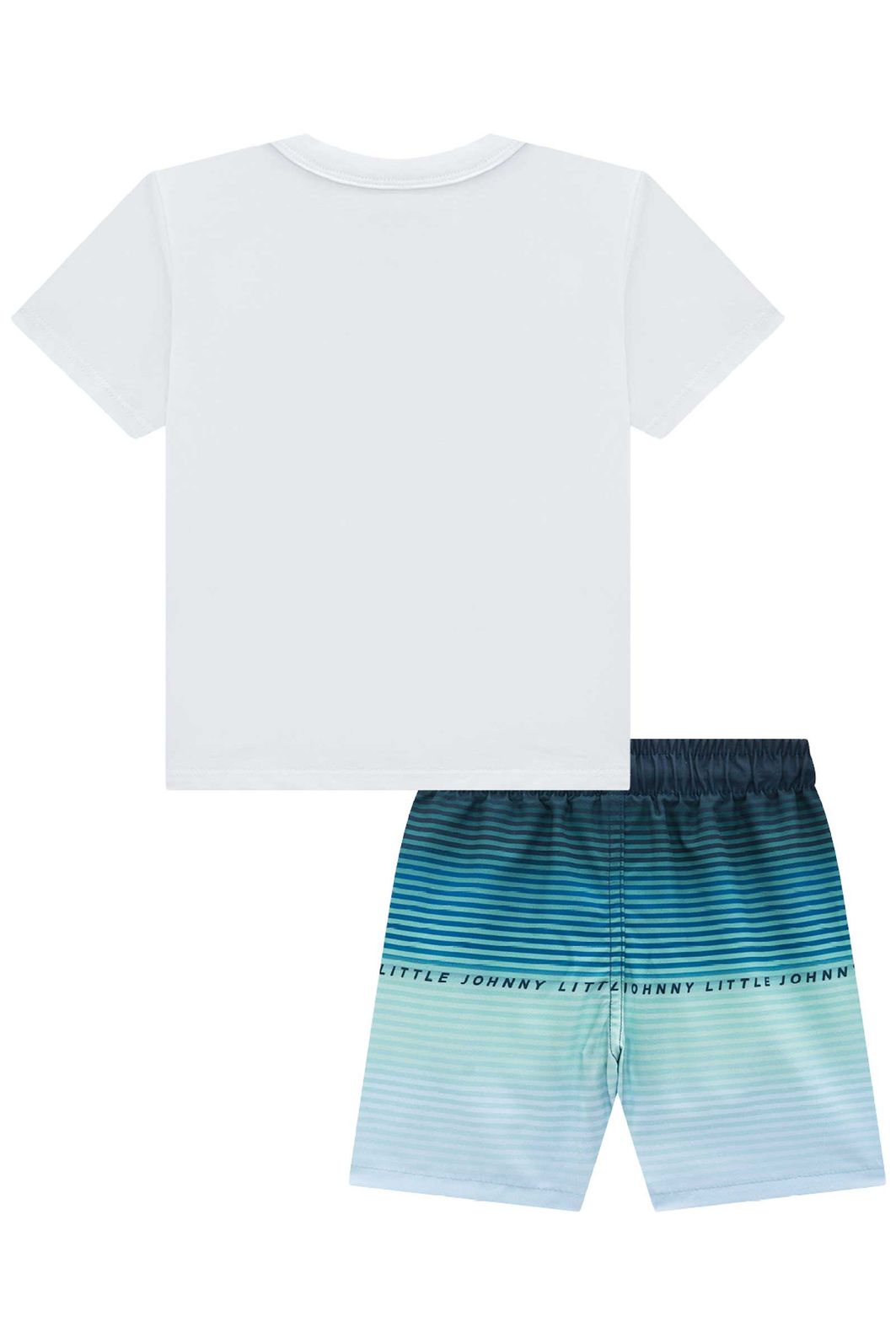 Conjunto de camiseta em meia malha e bermuda em nylon ergonomic com elastano 95704 Johnny Fox Teen Menino Conjunto de camiseta em meia malha e bermuda em nylon ergonomic com elastano 95704 Johnny Fox Teen Menino