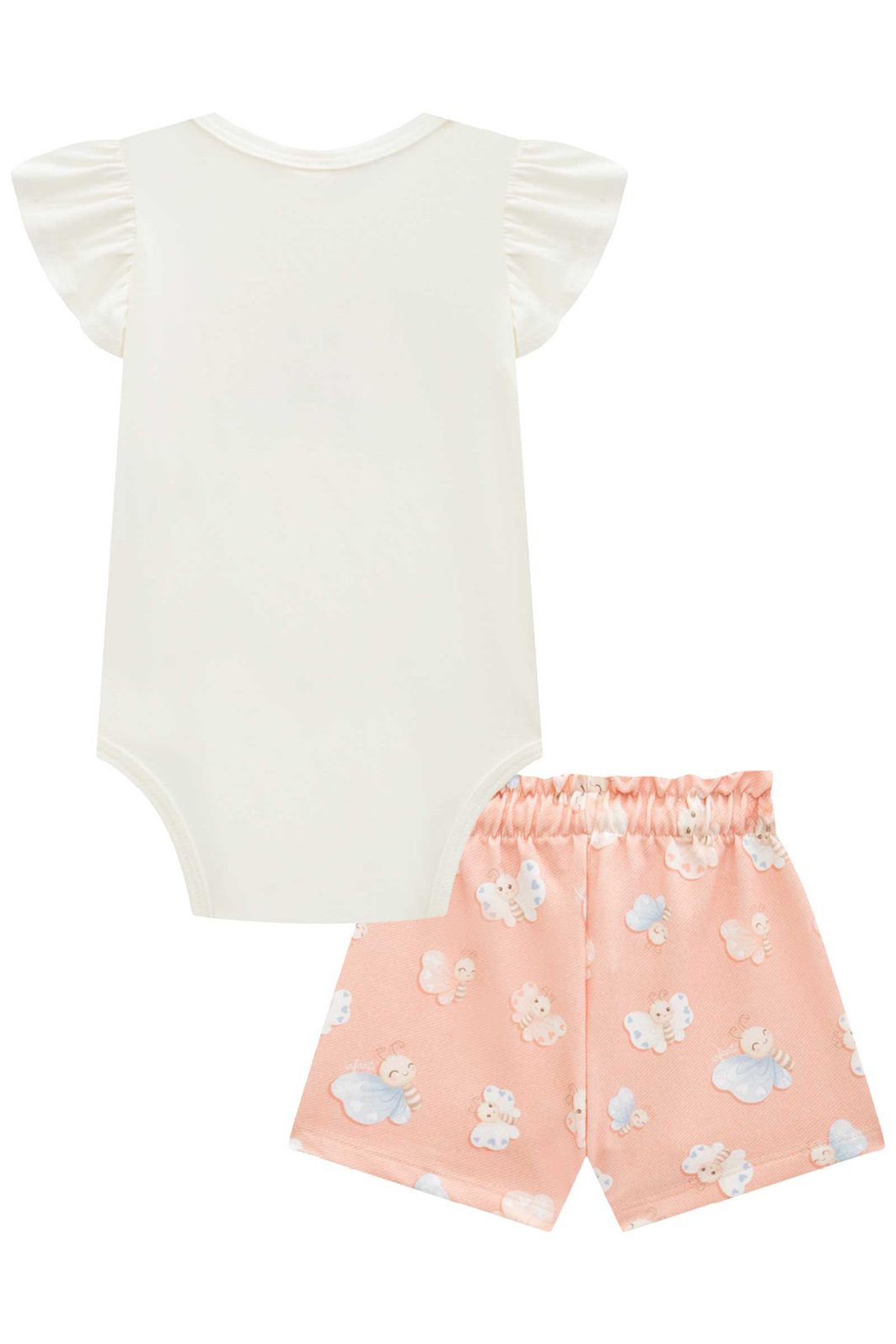 Conjunto de body em suedine com shorts em molecotton 95343 Infanti Bebê Menina Conjunto de body em suedine com shorts em molecotton 95343 Infanti Bebê Menina