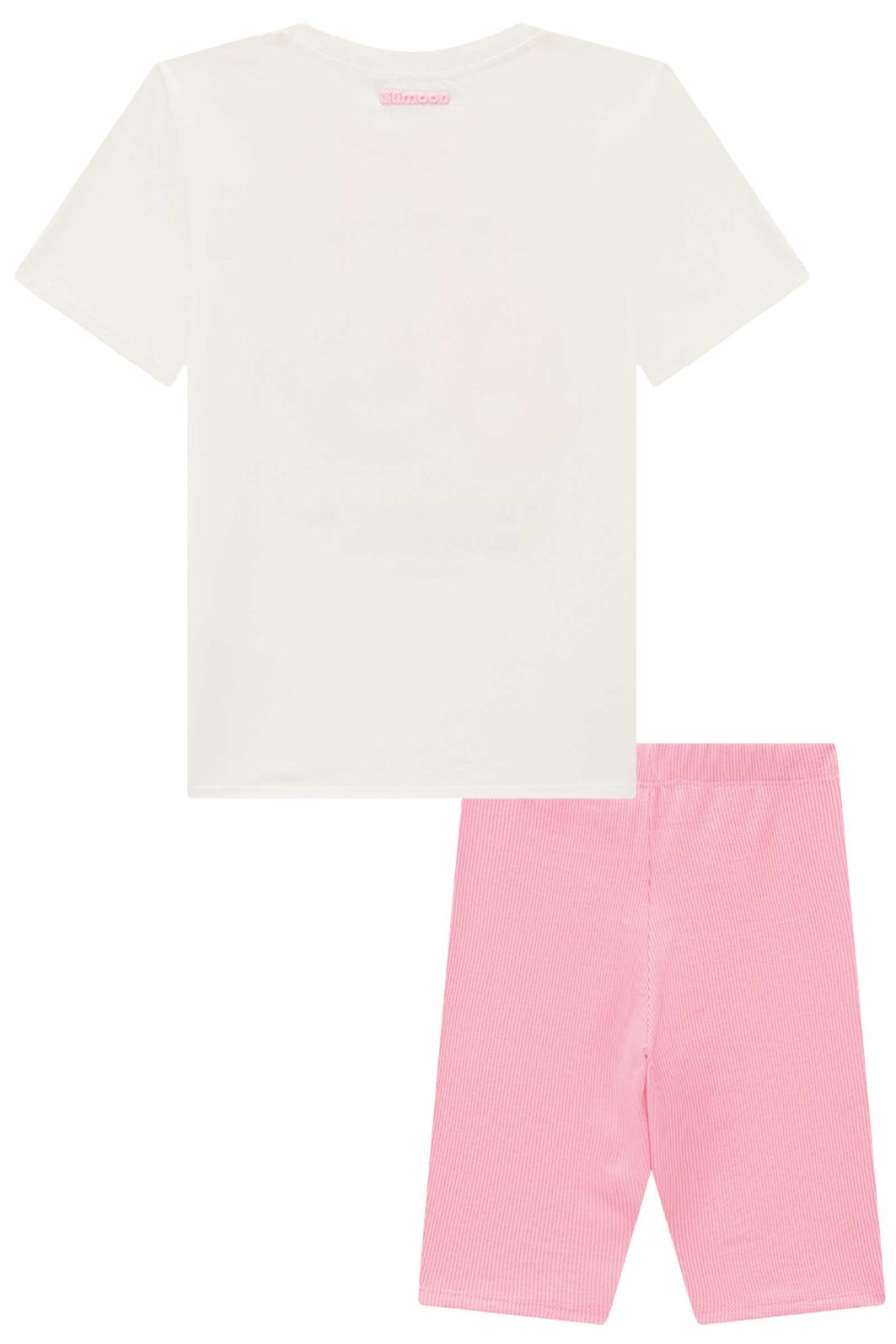 Conjunto de camiseta over em meia malha e bermuda biker em soft line 95940 Lilimoon Teen Menina Conjunto de camiseta over em meia malha e bermuda biker em soft line 95940 Lilimoon Teen Menina