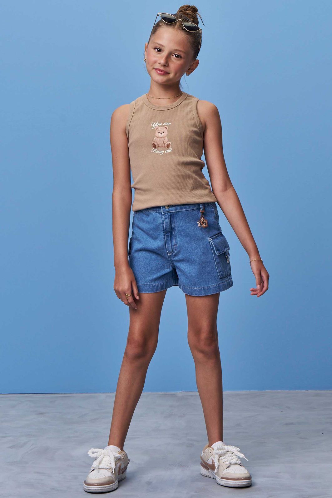 Shorts em jeans 97954 Vic Teen Menina Shorts em jeans 97954 Vic Teen Menina