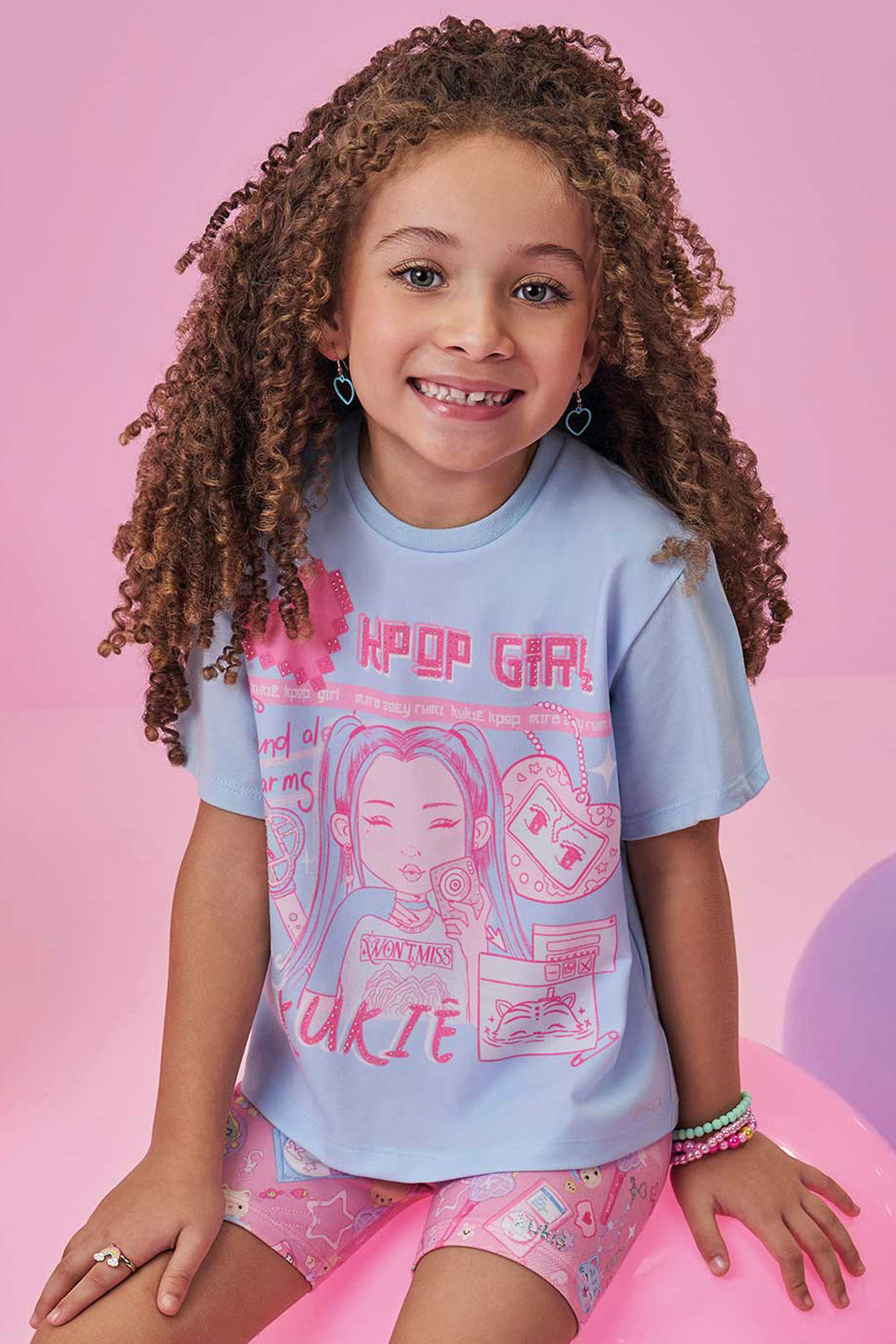 Camiseta em meia malha 98788 Kukiê Infantil Menina Camiseta em meia malha 98788 Kukiê Infantil Menina