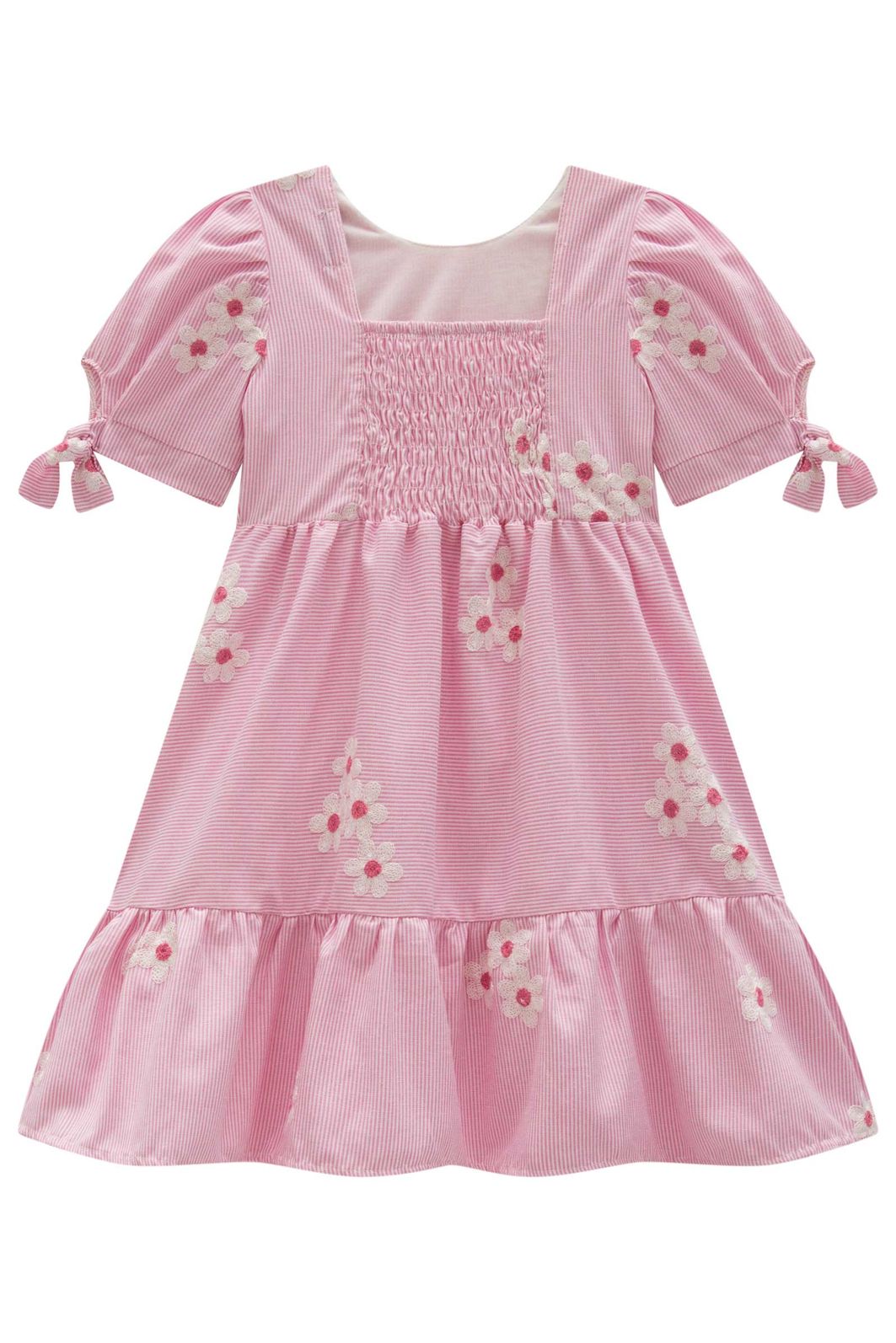 Vestido em tricoline bordado flores 98777 Infanti Infantil Menina Vestido em tricoline bordado flores 98777 Infanti Infantil Menina